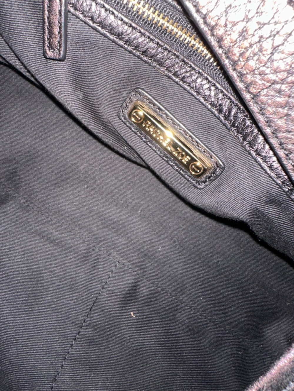 Rachel Zoe Black Leather Hobo Bag with Gold Accents - Picture 11 of 14